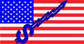 Flag of USA and dollar sign arrow graph going up. Vector illustration Royalty Free Stock Photo