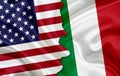 Flag of USA and flag of Italy