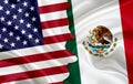 Flag of USA and flag of Mexico
