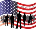 Flag of USA for Labor Day with business people