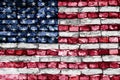 Flag of USA painted on an old brick wall Royalty Free Stock Photo