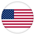 Flag of USA round icon, badge or button. American national symbol.