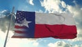 Flag of USA and Texas state. USA and Texas Mixed Flag waving in wind. 3d rendering Royalty Free Stock Photo