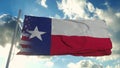 Flag of USA and Texas state. USA and Texas Mixed Flag waving in wind. 3d rendering Royalty Free Stock Photo