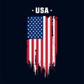 Flag of the USA, the United States of America. Vector illustration in grunge style