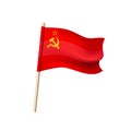 Flag of USSR. Hammer and sickle on a red background