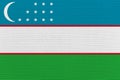 Flag of Uzbekistan, Uzbekistan Flag, National symbol of Uzbekistan country. Fabric and texture flag of Uzbekistan