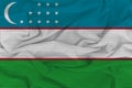 Flag of Uzbekistan, Uzbekistan Flag, National symbol of Uzbekistan country. Fabric and texture flag of Uzbekistan