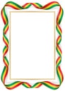 vertical frame and border with Beninese flag Royalty Free Stock Photo