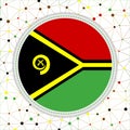 Flag of Vanuatu with network background.