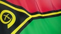 The flag of Vanuatu. Waving silk flag of Vanuatu. High quality render. 3D illustration