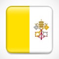 Flag of Vatican City, Holy See. Square glossy badge