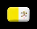 Flag of Vatican City. Matted Vector Icon and Button. Rectangular Royalty Free Stock Photo