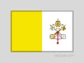 Flag of Vatican City. National Ensign Aspect Ratio 2 to 3 on Gray