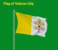 Flag of Vatican City, Vatican City Flag, National symbol of Vatican City country. Pole flag of Vatican City Royalty Free Stock Photo