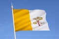 Flag of The Vatican City - Rome - Italy Royalty Free Stock Photo