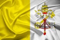 Flag of Vatican City, Vatican City Flag, National symbol of Vatican City country. Fabric and texture flag of Vatican City Royalty Free Stock Photo