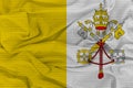 Flag of Vatican City, Vatican City Flag, National symbol of Vatican City country. Fabric and texture flag of Vatican City Royalty Free Stock Photo