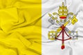 Flag of Vatican City, Vatican City Flag, National symbol of Vatican City country. Fabric and texture flag of Vatican City Royalty Free Stock Photo