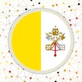 Flag of Vatican with network background.