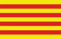 The flag vector of Catalonia in Spain, Senyera.