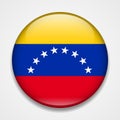 Flag of Venezuela. Round glossy badge