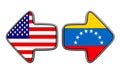 Flag Venezuela and USA on white background. Isolated 3D illustration