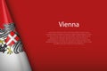 flag Vienna, state of Austria, isolated on background with copys