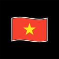 Flag of Vietnam sticker on black background