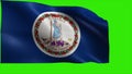 Flag of Virginia, VA, Richmond, Virginia Beach, June 25 1788, State of The United States of America, USA state - LOOP