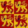 Glossy glass of flag of Wales independent until 1282