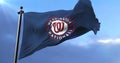 Flag of Washington Nationals, american professional baseball team, waving - loop