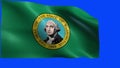 Flag of Washington, WA, Olympia, Seattle, November, 11 1889, State of The United States of America, USA state - LOOP