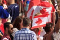 Flag waving at Canada Day celebrations in London 2017