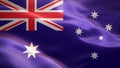 Flag of Australia waving in the wind. 3D Waving flag design. The national symbol, 3D rendering. Royalty Free Stock Photo