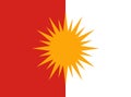 Glossy glass Flag of Yazidi people