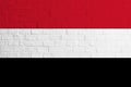 Flag of Yemen Brick wall texture of the flag of Yemen Royalty Free Stock Photo