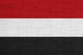 Flag of Yemen on old linen