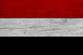 Flag of Yemen Wooden texture of the flag of Yemen Royalty Free Stock Photo