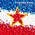 Flag of Yugoslavia. Abstract background of small triangles in the form of colorful blue, white and red stripes of the Yugoslav