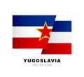 Colorful logo of the Yugoslav flag. Flag of Yugoslavia. Vector illustration isolated on white background