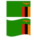 Flag of Zambia. Zambia national flag. Zambia waving flag. flat style