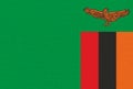 flag of Zambia. National Zambian flag on fabric surface. African country