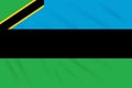 Flag Zanzibar swaying in wind, vector Royalty Free Stock Photo
