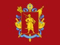 Glossy glass Flag of Zaporizhzhya Oblast, Ukraine Royalty Free Stock Photo