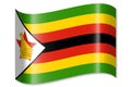 Zimbabwe - waving country flag, shadow