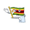 Flag zimbabwe Character on A stylized Waiter look