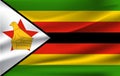 Flag of Zimbabwe. Realistic waving flag of Republic of Zimbabwe.