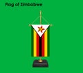 Flag of Zimbabwe, Zimbabwe Flag, National symbol of Zimbabwe country. Table flag of Zimbabwe