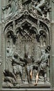 Flagellation of Christ, detail of the main bronze door of the Milan Cathedral Royalty Free Stock Photo